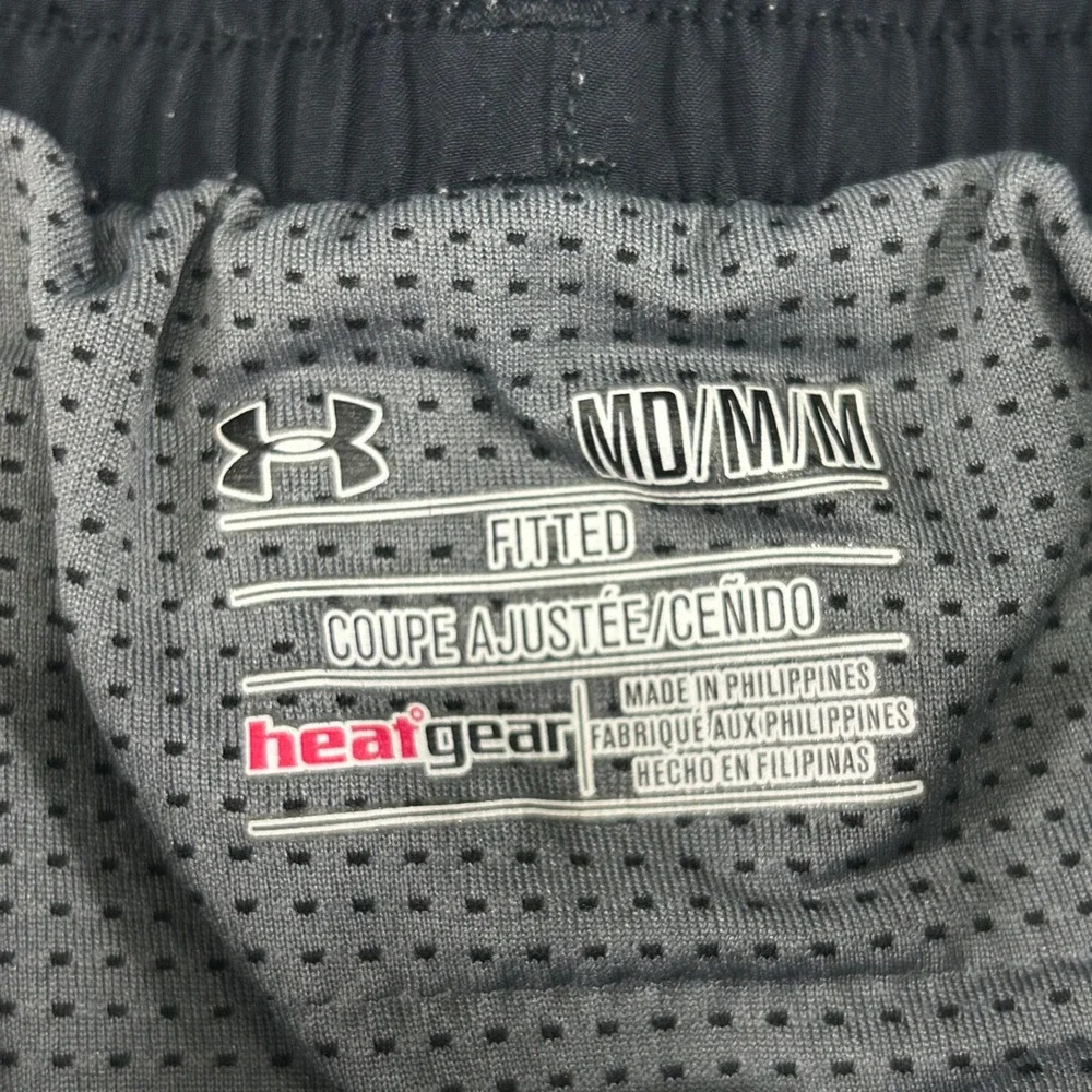 Under Armour Mens HeatGear Fitted Athletic Shorts Black Medium Drawstring Gym